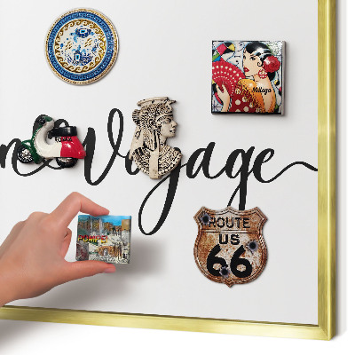 Tablero para imanes decorativo con marco dorado Buen viaje