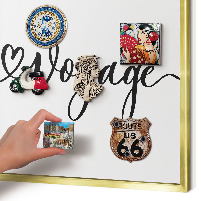 Tablero para imanes decorativo con marco dorado Buen viaje