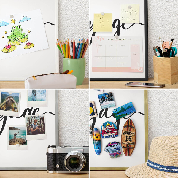 Tablero para imanes decorativo con marco dorado Buen viaje