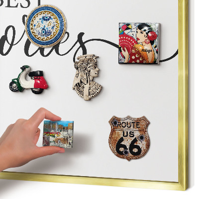 Tablero para imanes decorativo con marco dorado Recuerdos inspiradores