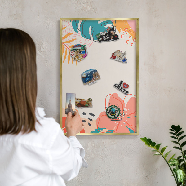 Pizarra magnética de pared en color oro Naturaleza moderna