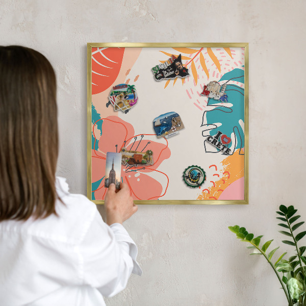 Pizarra magnética de pared en color oro Naturaleza moderna