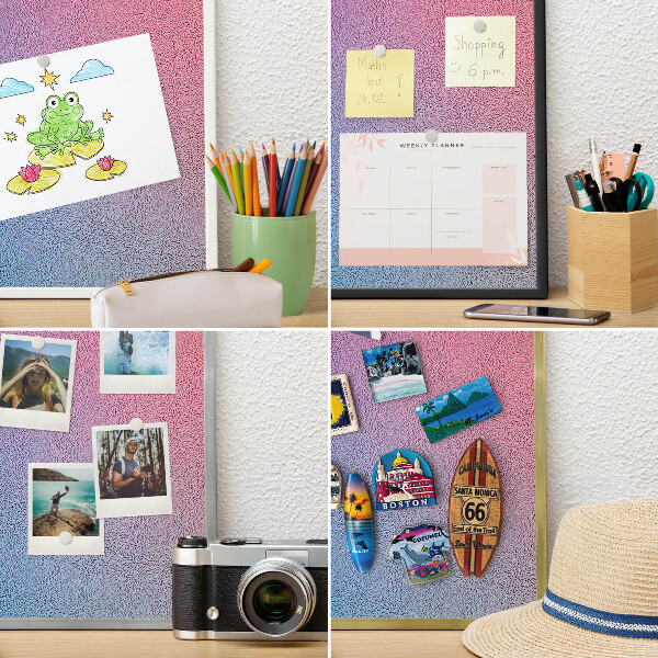 Tablero para imanes decorativo con marco dorado Degradado colorido
