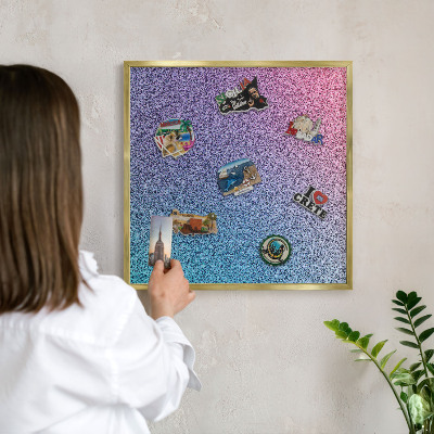 Tablero para imanes decorativo con marco dorado Degradado colorido