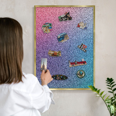 Tablero para imanes decorativo con marco dorado Degradado colorido