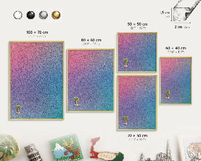 Tablero para imanes decorativo con marco dorado Degradado colorido