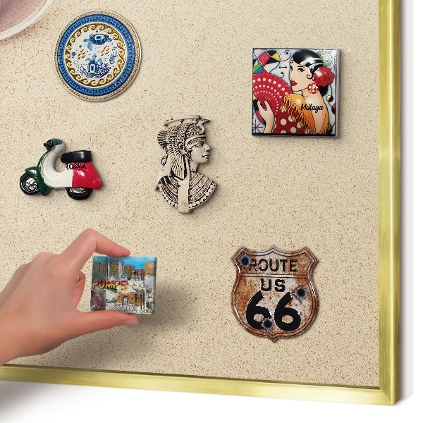 Tablero para imanes decorativo con marco dorado Playa de verano