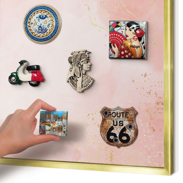 Pizarra magnética de pared en color oro Elegancia sutil