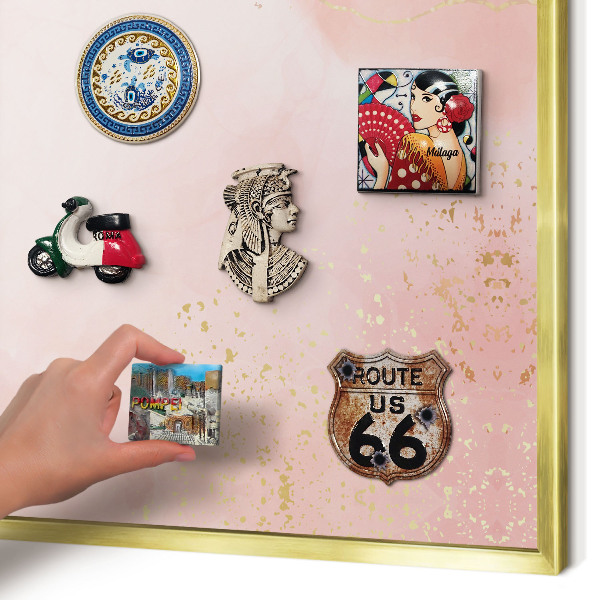 Pizarra magnética de pared en color oro Elegancia sutil