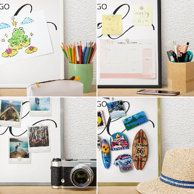 Tablero para imanes decorativo con marco dorado Viajemos juntos