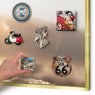 Pizarra magnética de pared en color oro Viajes retro