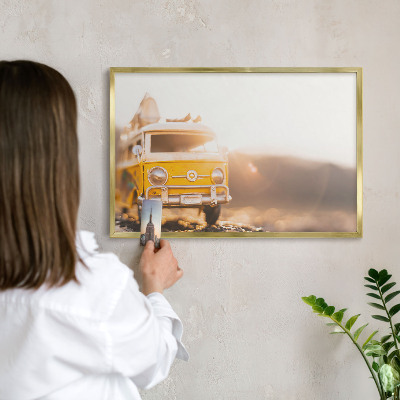 Pizarra magnética de pared en color oro Viajes retro