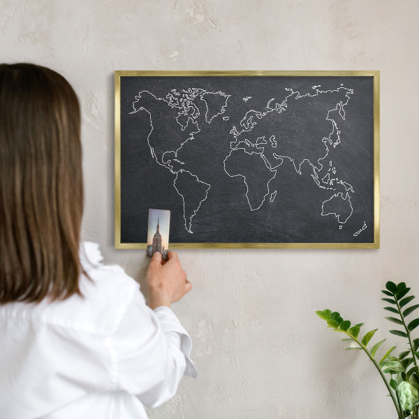 Pizarra magnética de pared en color oro Mundo cretácico