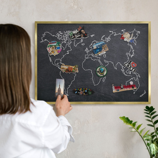 Pizarra magnética de pared en color oro Mundo cretácico