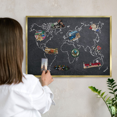 Pizarra magnética de pared en color oro Mundo cretácico