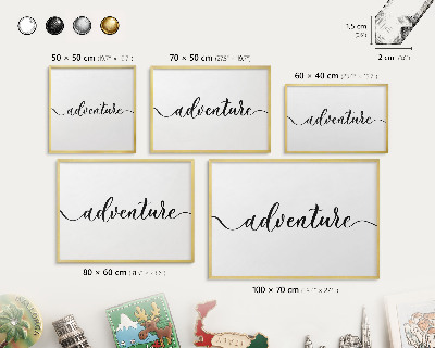 Tablero para imanes decorativo con marco dorado Aventura escrita
