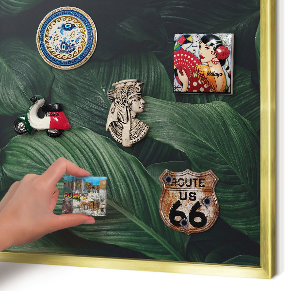 Tablero para imanes decorativo con marco dorado El verdor de la naturaleza