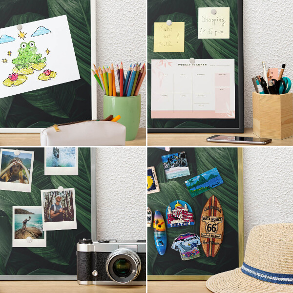 Tablero para imanes decorativo con marco dorado El verdor de la naturaleza