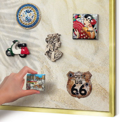 Tablero para imanes decorativo con marco dorado Patrón tropical