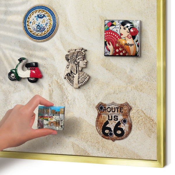 Tablero para imanes decorativo con marco dorado Patrón tropical
