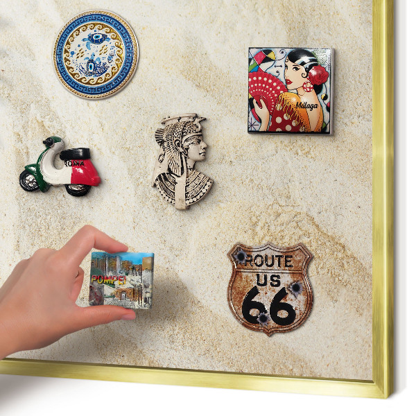Tablero para imanes decorativo con marco dorado Patrón tropical