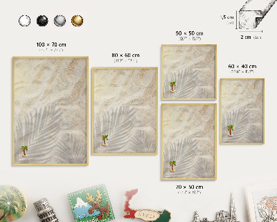 Tablero para imanes decorativo con marco dorado Patrón tropical