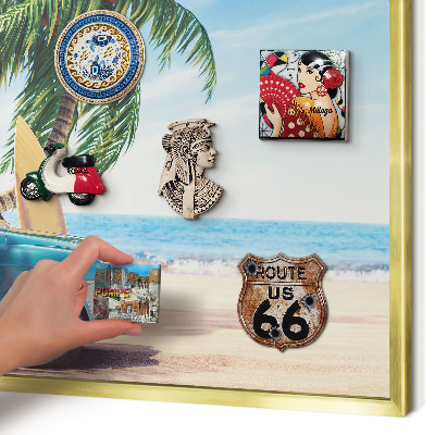 Tablero para imanes decorativo con marco dorado Paz festiva
