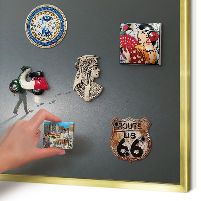 Tablero para imanes decorativo con marco dorado Excursión nocturna