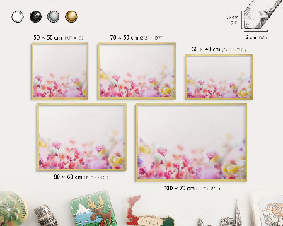 Tablero para imanes decorativo con marco dorado Flores en tonos pastel