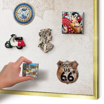Tablero para imanes decorativo con marco dorado Patrones étnicos