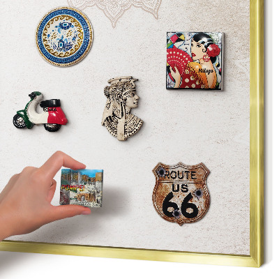 Tablero para imanes decorativo con marco dorado Patrones étnicos