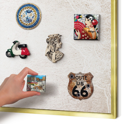 Tablero para imanes decorativo con marco dorado Patrones étnicos