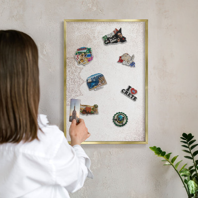 Tablero para imanes decorativo con marco dorado Patrones étnicos