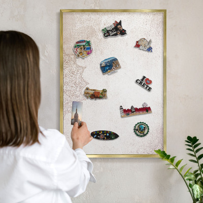 Tablero para imanes decorativo con marco dorado Patrones étnicos