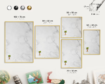 Tablero para imanes decorativo con marco dorado Mármol elegante