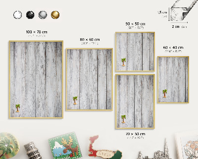 Pizarra magnética de pared en color oro Madera rústica