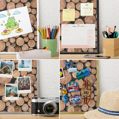 Tablero para imanes decorativo con marco dorado Círculos de madera