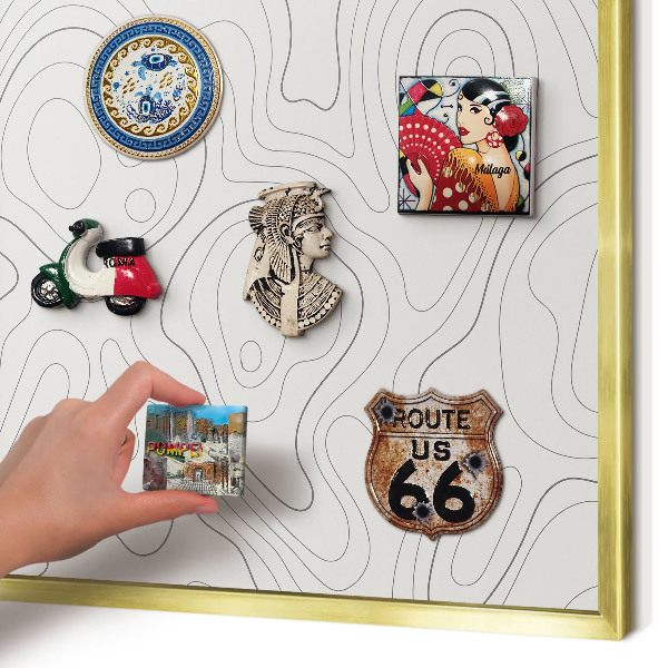 Pizarra magnética de pared en color oro Elegancia geométrica