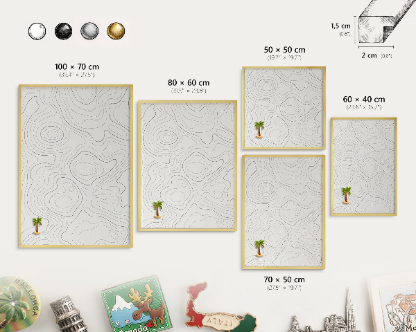 Pizarra magnética de pared en color oro Elegancia geométrica