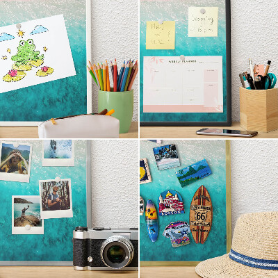 Tablero para imanes decorativo con marco dorado Relajación veraniega
