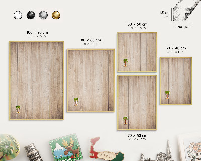Tablero para imanes decorativo con marco dorado Tablas de madera