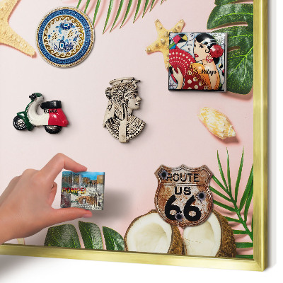 Pizarra magnética de pared en color oro Vacaciones tropicales