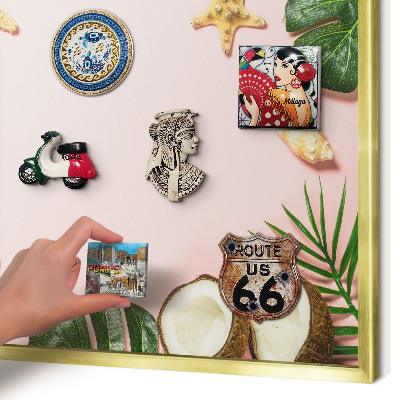 Pizarra magnética de pared en color oro Vacaciones tropicales