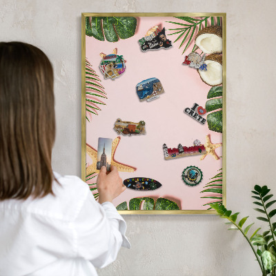Pizarra magnética de pared en color oro Vacaciones tropicales