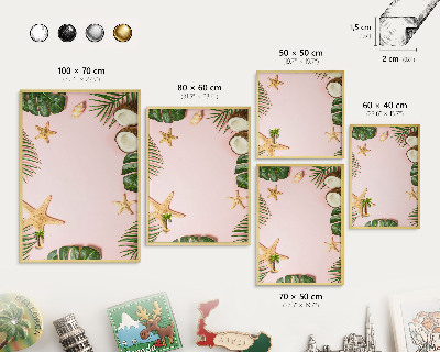 Pizarra magnética de pared en color oro Vacaciones tropicales