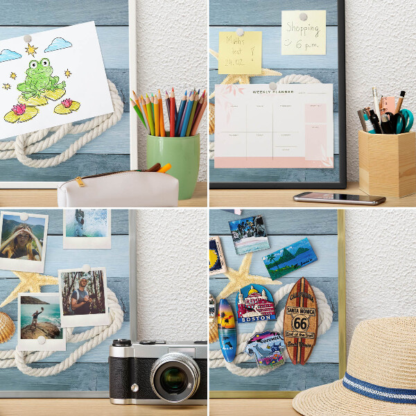Tablero para imanes decorativo con marco dorado Clima marítimo