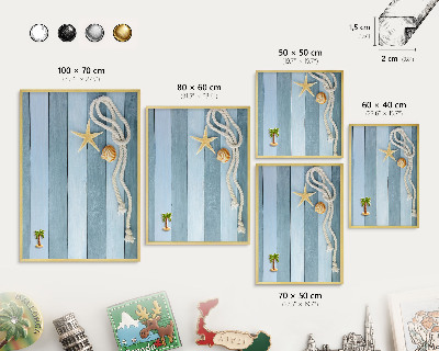 Tablero para imanes decorativo con marco dorado Clima marítimo