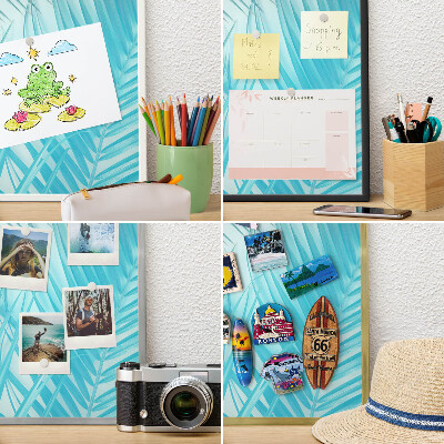 Tablero para imanes decorativo con marco dorado Elegancia tropical