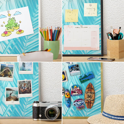 Tablero para imanes decorativo con marco dorado Elegancia tropical