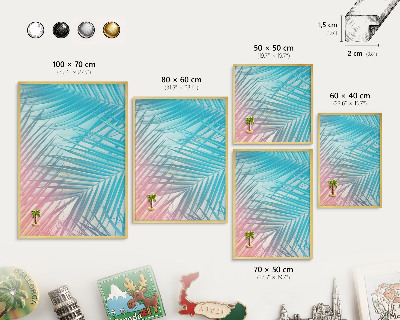 Tablero para imanes decorativo con marco dorado Elegancia tropical
